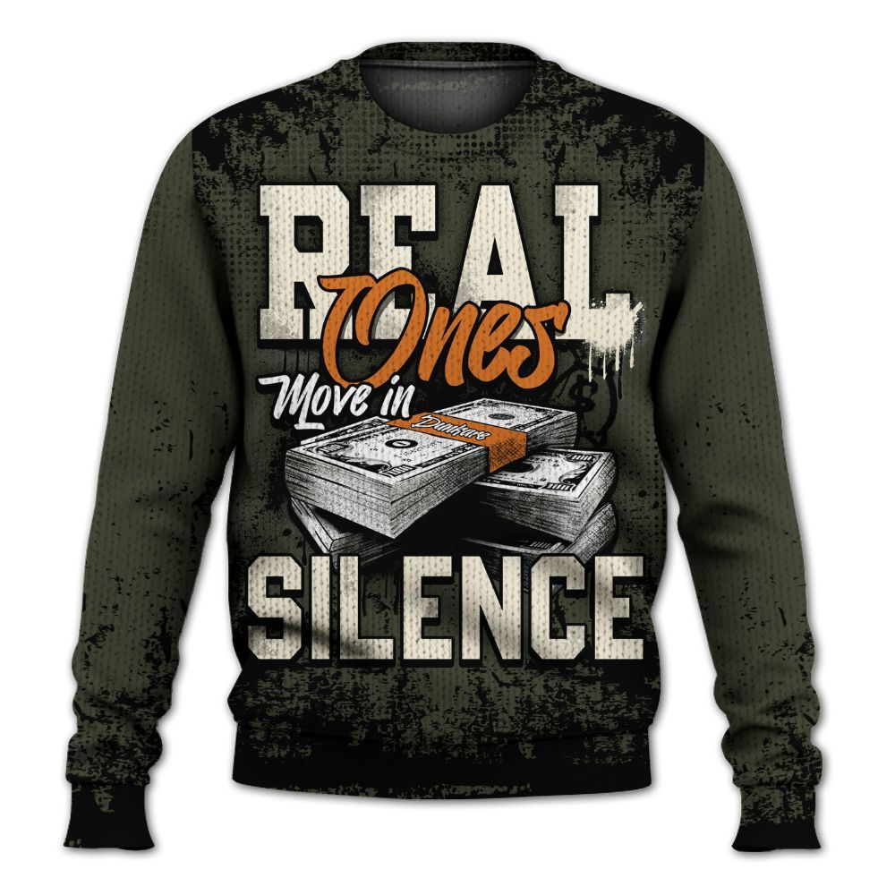 Sweater To Match Retro Undefeated 4s - Move In Silence Money Retro Graphic