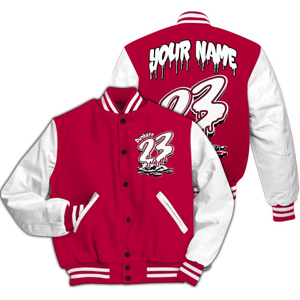 Varsity Jacket To Match Retro Chicago 2s - Custom Name 23 Drip All Over Print