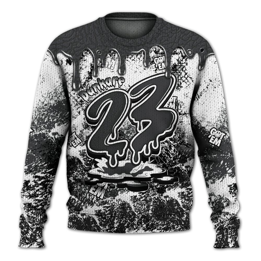 Knitted Sweater To Match Black Cat 3s - Dripping 23 Drip