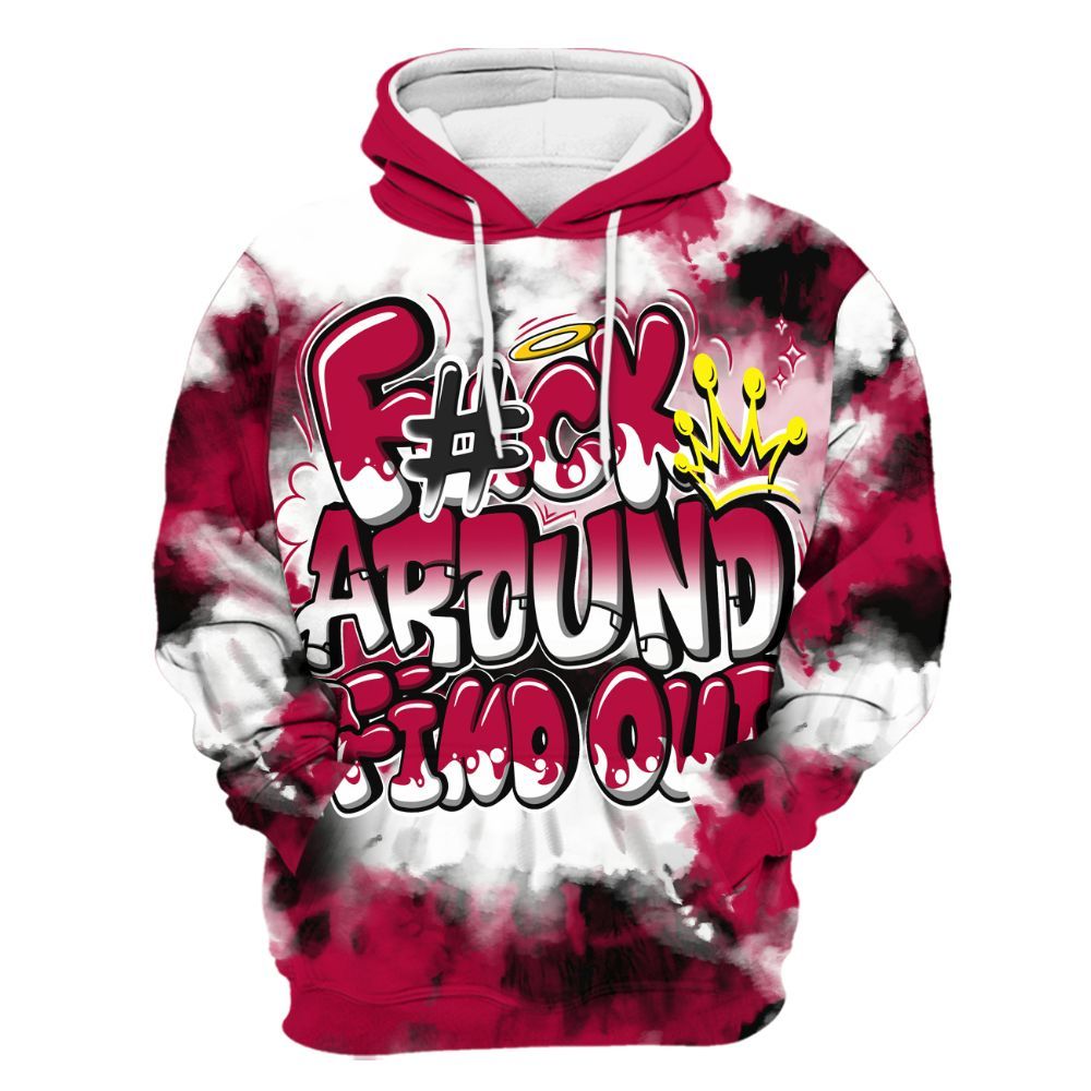 Hoodie To Match Retro Chicago 2s - Tie Dye FK Around Find Out All Over Print