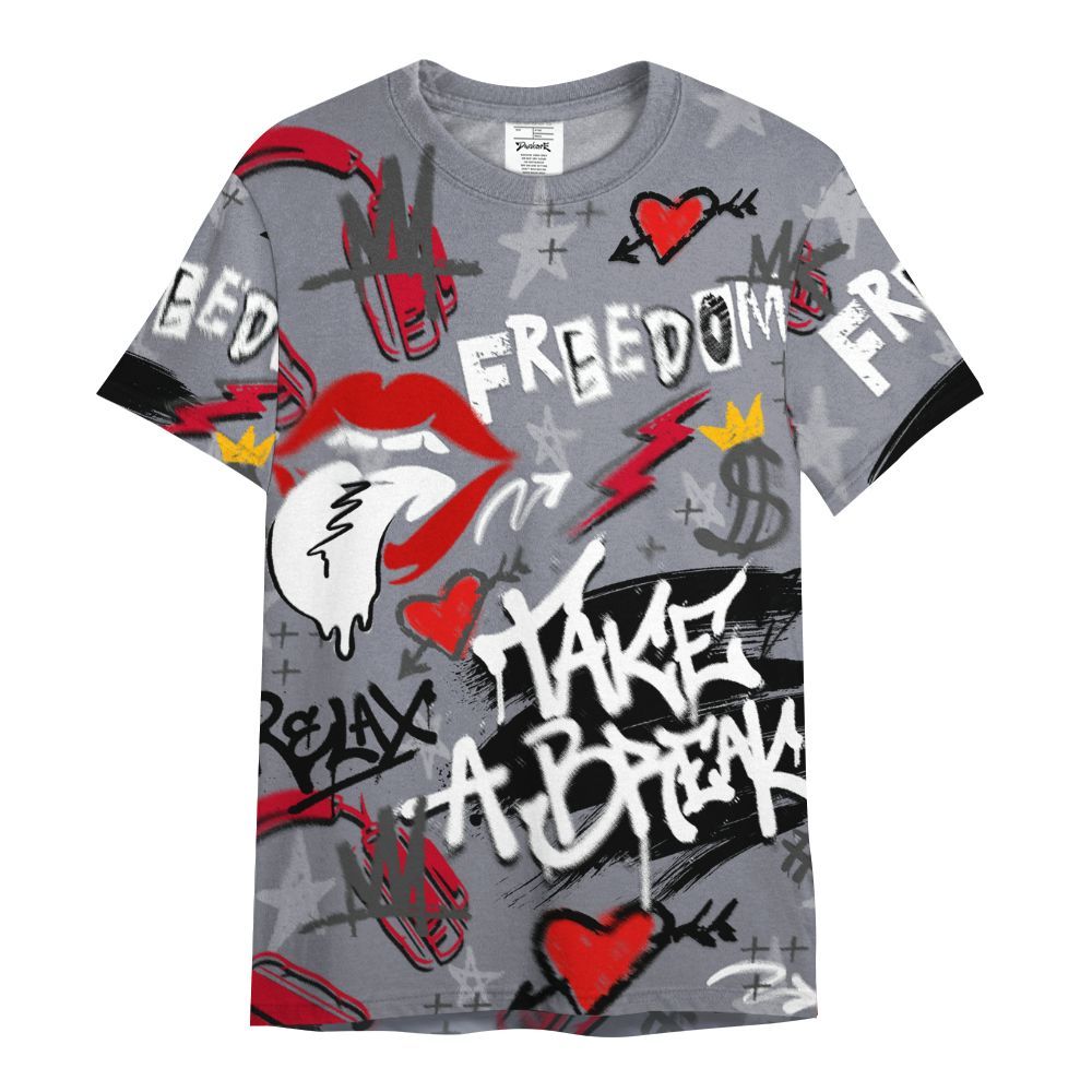Shirt To Match Retro Black Flint 13s - Take Break Freedom Graffiti Streetwear All Over Print