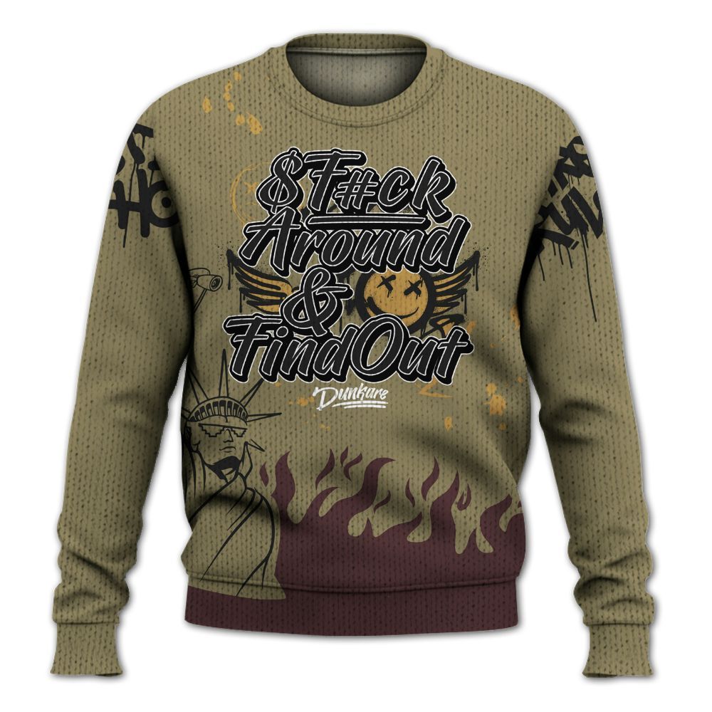 Knitted Sweater To Match Black Olive 7s - Graphic Fck Around Find Out