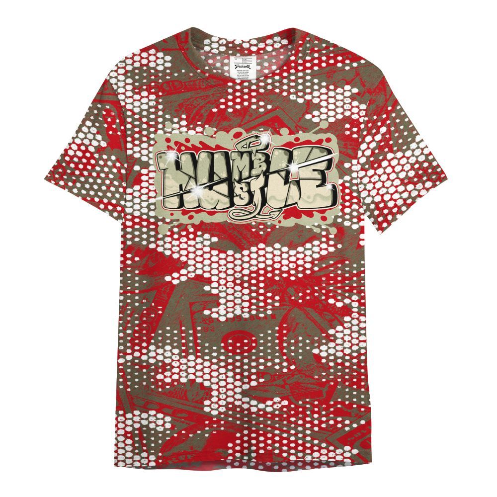 Shirt To Match Low OG Medium Olive 1s - Humbled Hustles Graphic Banknotes All Over Print