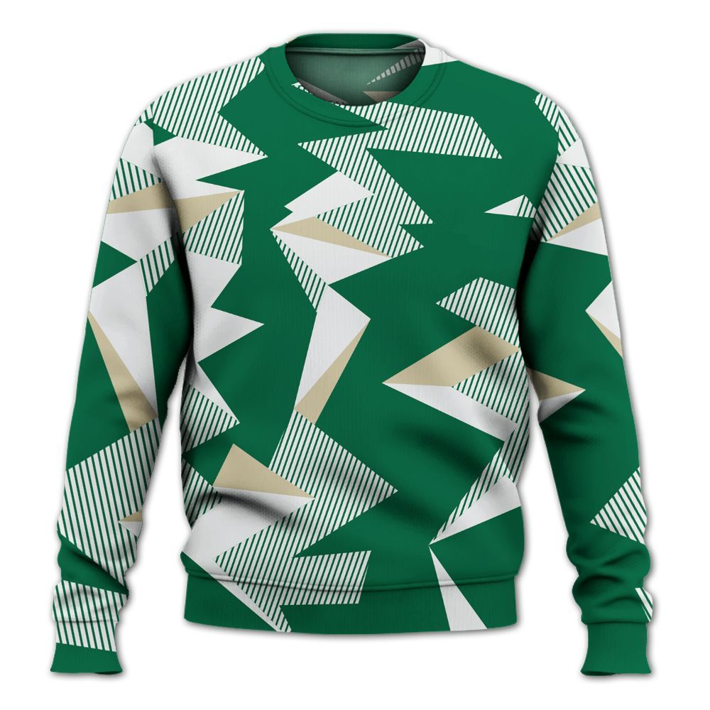 Sweatshirt To Match Pine Green 4s - Geometric Camouflage Pattern All Over Print