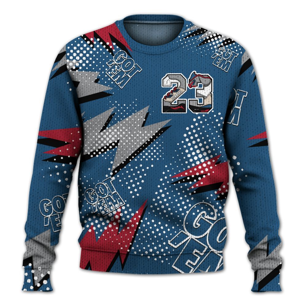 Knitted Sweater To Match Rare Air 3s - Custom Name Number 23 5s