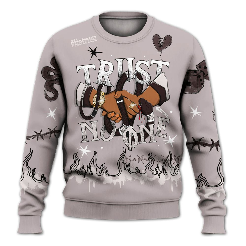 Sweatshirt To Match AMM Air Smokey Mauve 6s - Trust No One Snake-Bite Doodle Crayon All Over Print