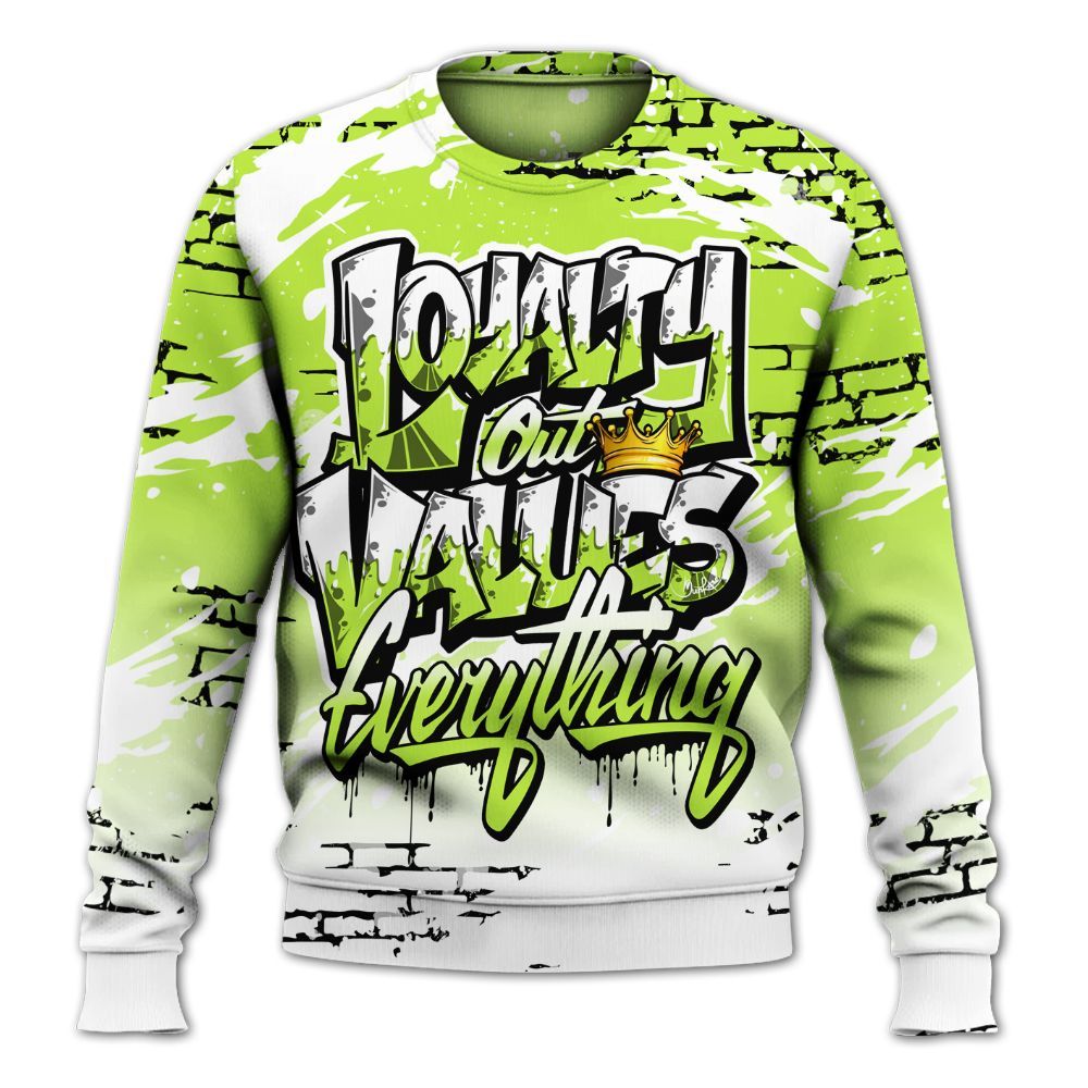 Sweatshirt To Match Air Force 1 Low Dance Volt - Values Of Loyalty Drip All Over Print