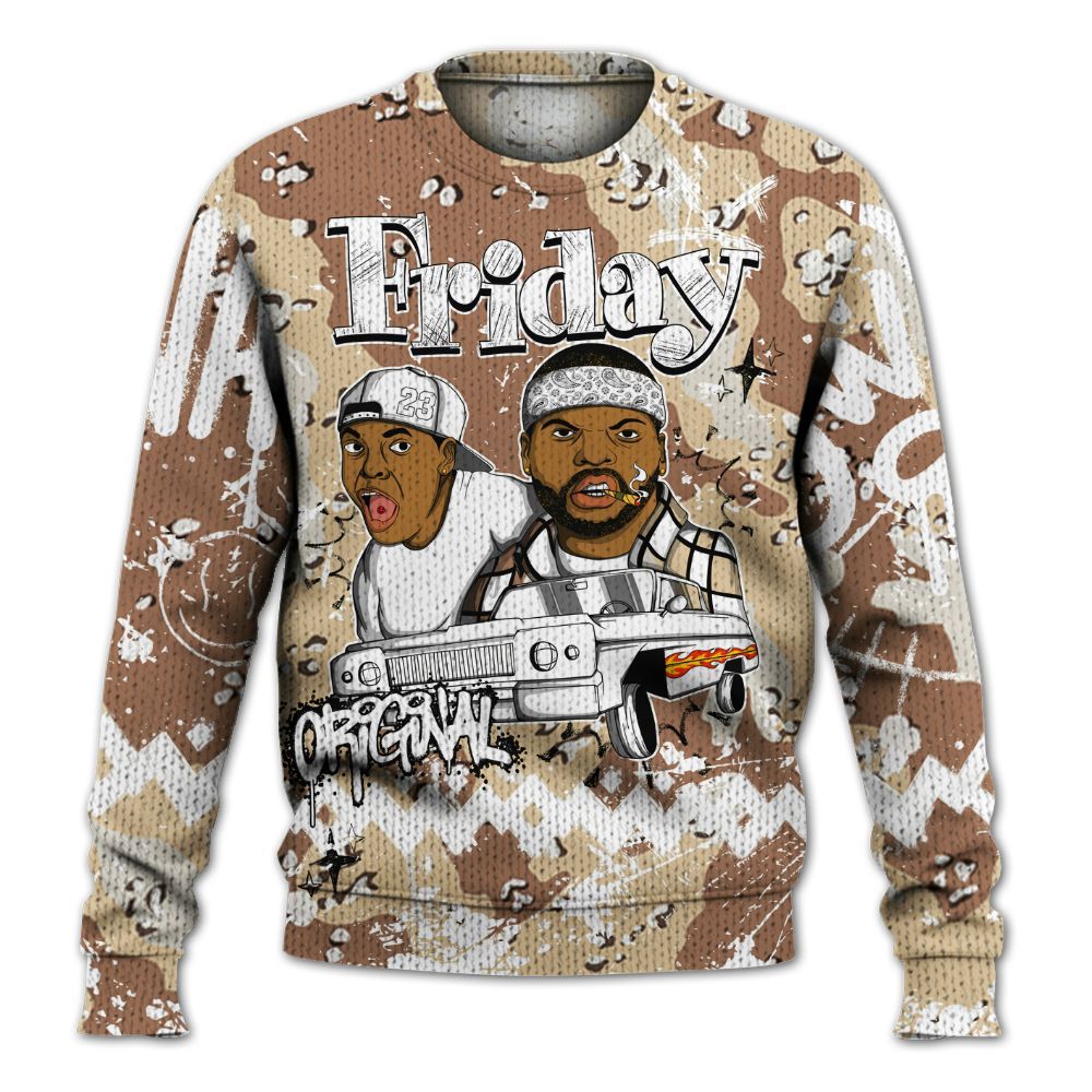 Knitted Sweater To Match Desert Camo 3s - Friday Sneaker Crayon