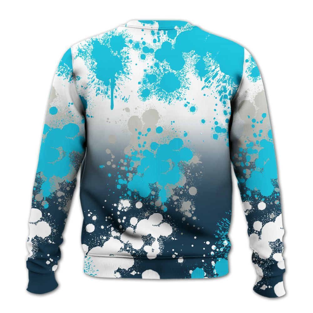 Sweatshirt To Match Air Navy Baltic Blue - God Blessed Ink Drip All Over Print