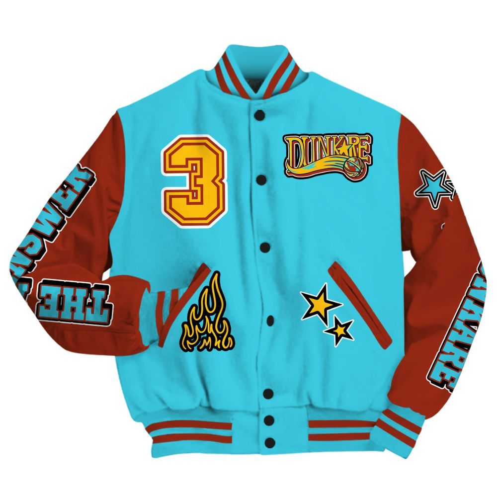 Varsity Jacket To Match SB Dunk Di'Orr Greenwood - Allen Answer Skeleton All Over Print