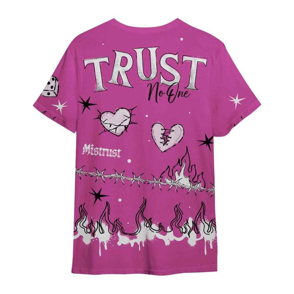 Shirt To Match Dunk Low Active Fuchsia - Trust No One Snake-Bite Doodle Crayon All Over Print