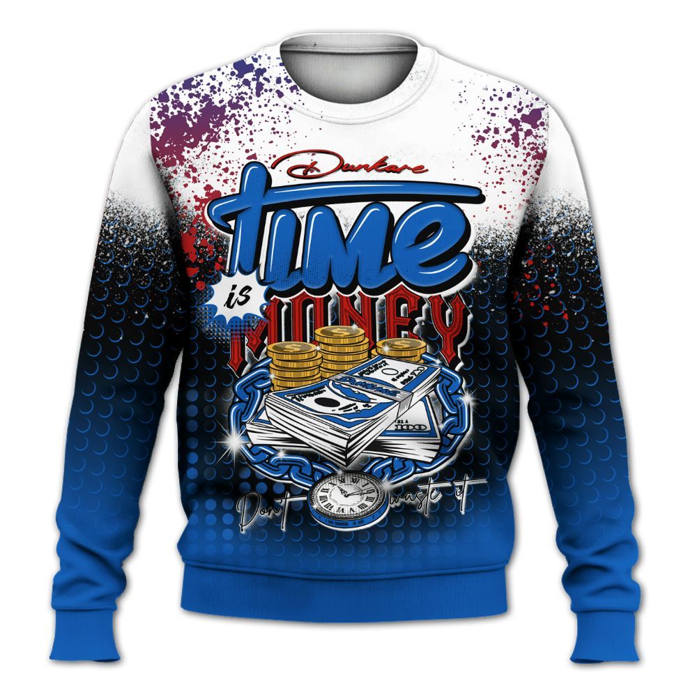 Sweatshirt To Match Kobe 6 Game Royal - Halftone Time Is Money All Over Print