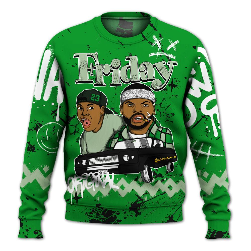 Sweatshirt To Match Green Spark CJ1 T-Rex - Friday Sneaker Crayon All Over Print