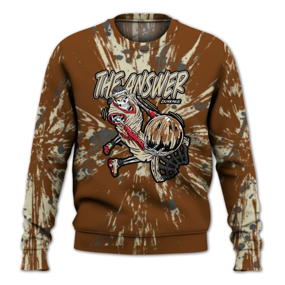 Sweatshirt To Match Archaeo Brown 5s - The Answer Skeleton Luxury All Over Print