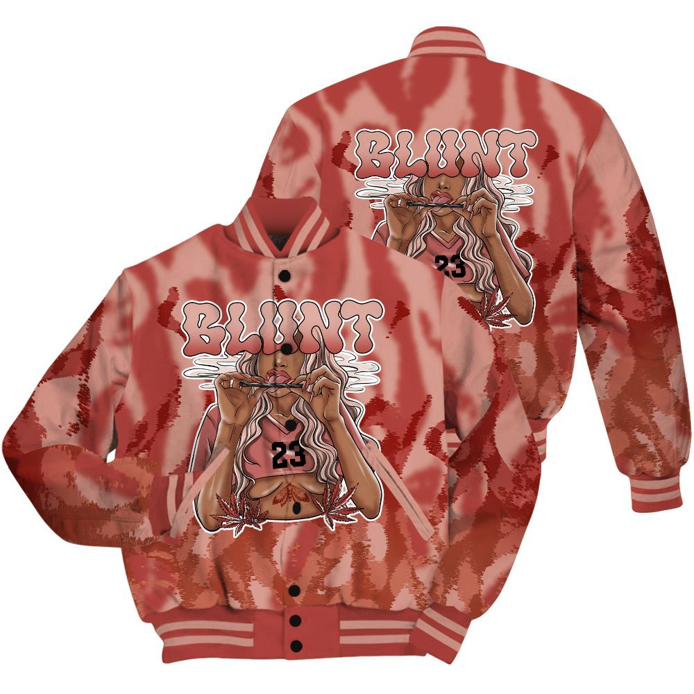 Varsity Jacket To Match Dune Red 13s Shirt - Bluntz Burnz All Over Print