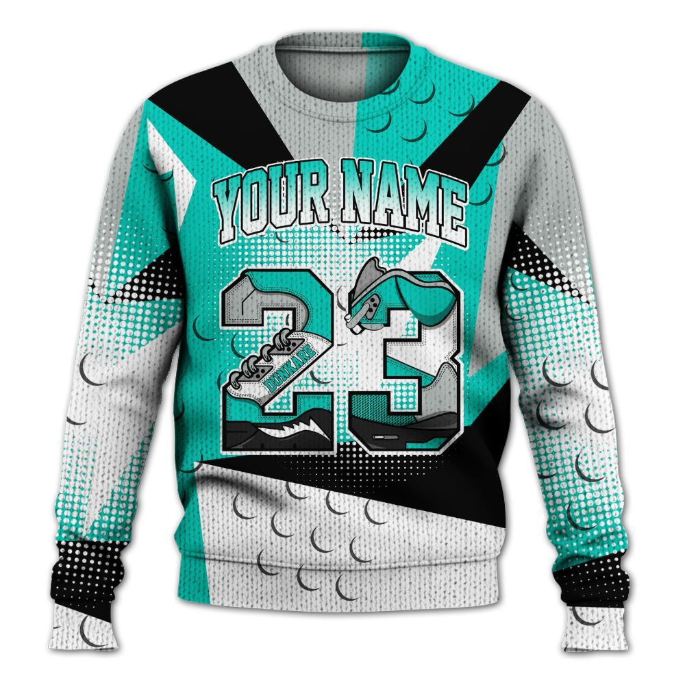 Knitted Sweater To Match Air Max 95 Dark Tiffany - Poly Custom Name Number 23 5s
