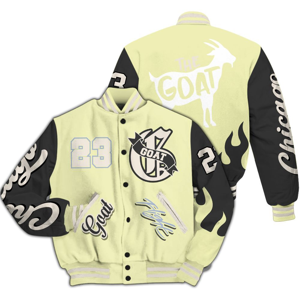 Varsity Jacket To Match Luminous Green 5s - The G.O.A.T Streetwear All Over Print