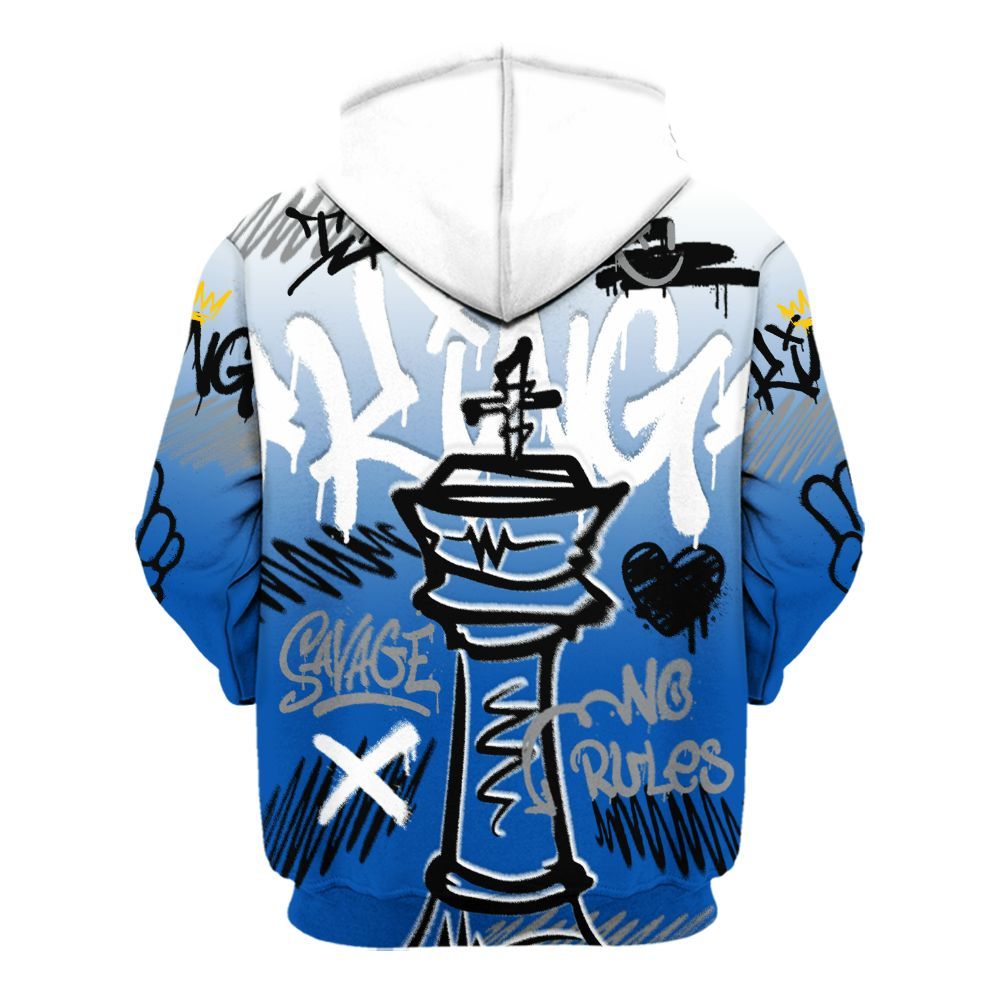 Hoodie To Match Racer Blue 5s - Street King Chess Streetwear All Over Print
