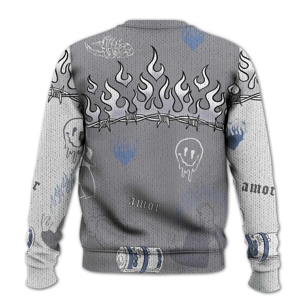 Knitted Sweater To Match Low Cement Grey 11s - Snake Trust No One