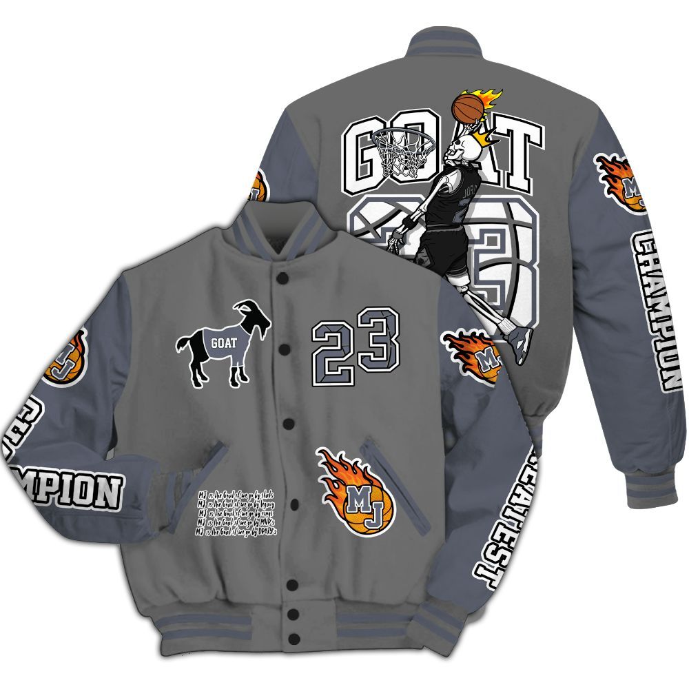 Varsity Jacket To Match Cool Grey 6s - 23 G.0.A.T Jump Up Basketball All Over Print