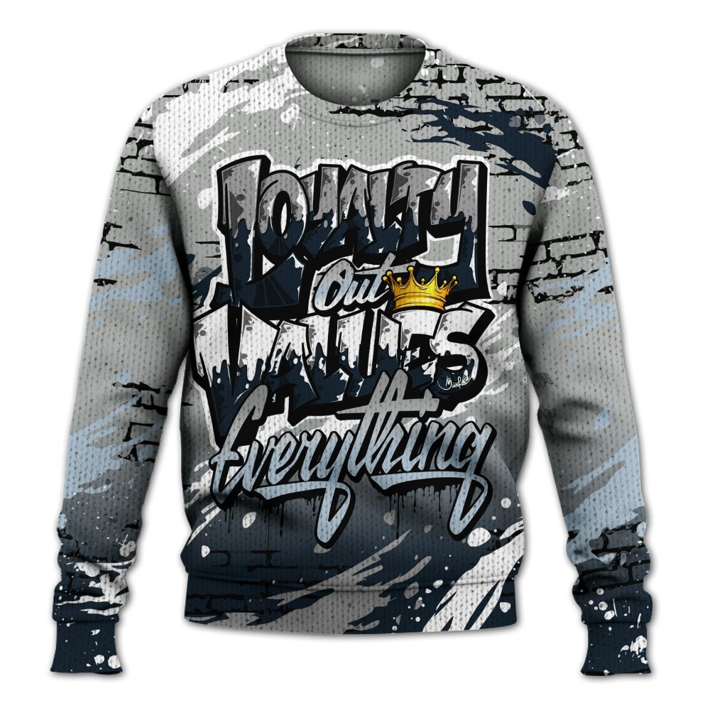 Knitted Sweater To Match Retro Georgetown 6s - Values Of Loyalty Drip