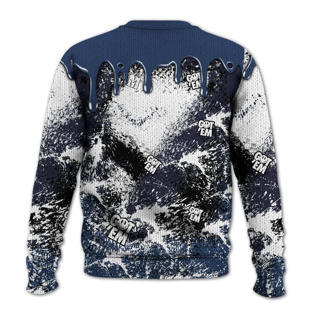 Knitted Sweater To Match Low 85 Metallic Blue 1s - Dripping 23 Drip