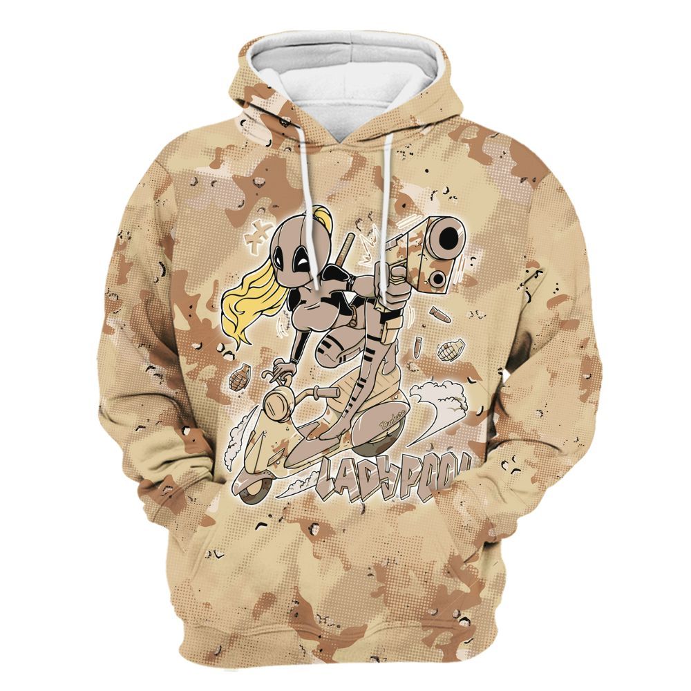 Hoodie To Match Desert Camo 3s - Lady Pool Cartoon Abstract Halftone All Over Print