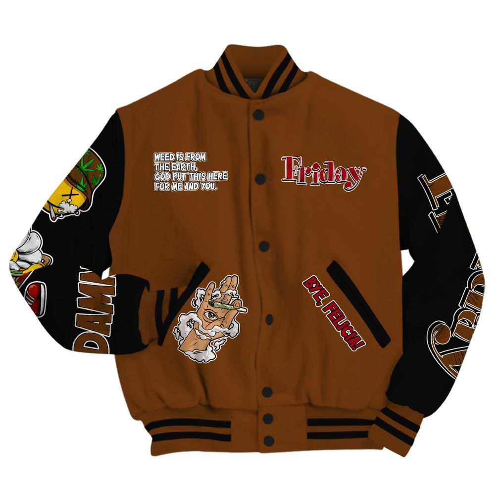 Varsity Jacket To Match Archaeo Brown 5s - Friday Sneaker Stress Style All Over Print