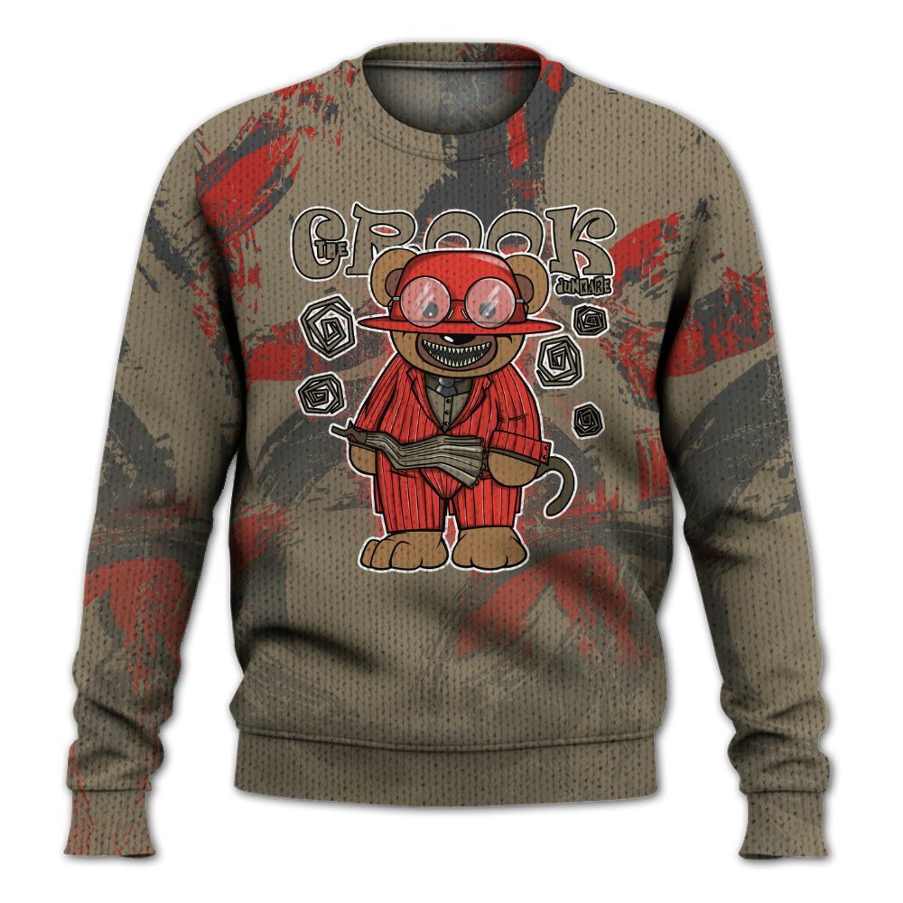 Knitted Sweater To Match Olive 9s - Swindler Bear Circle Slpash