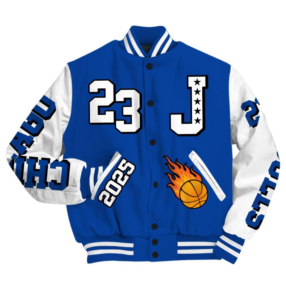 Varsity Jacket To Match Low Game Royal 1s - Chicago 23 Basketball All Over Print