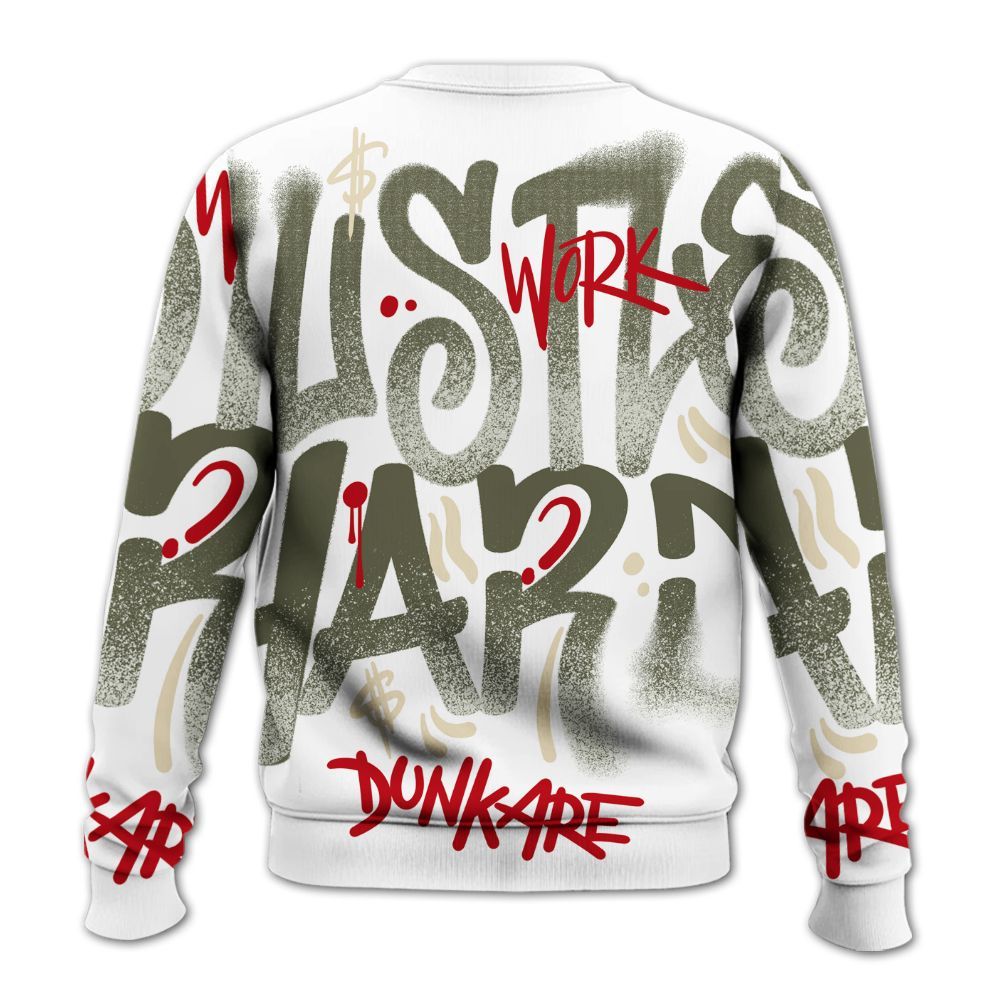 Sweatshirt To Match Travis Scott Low OG Medium Olive 1s - Angel Hustle Hard All Over Print