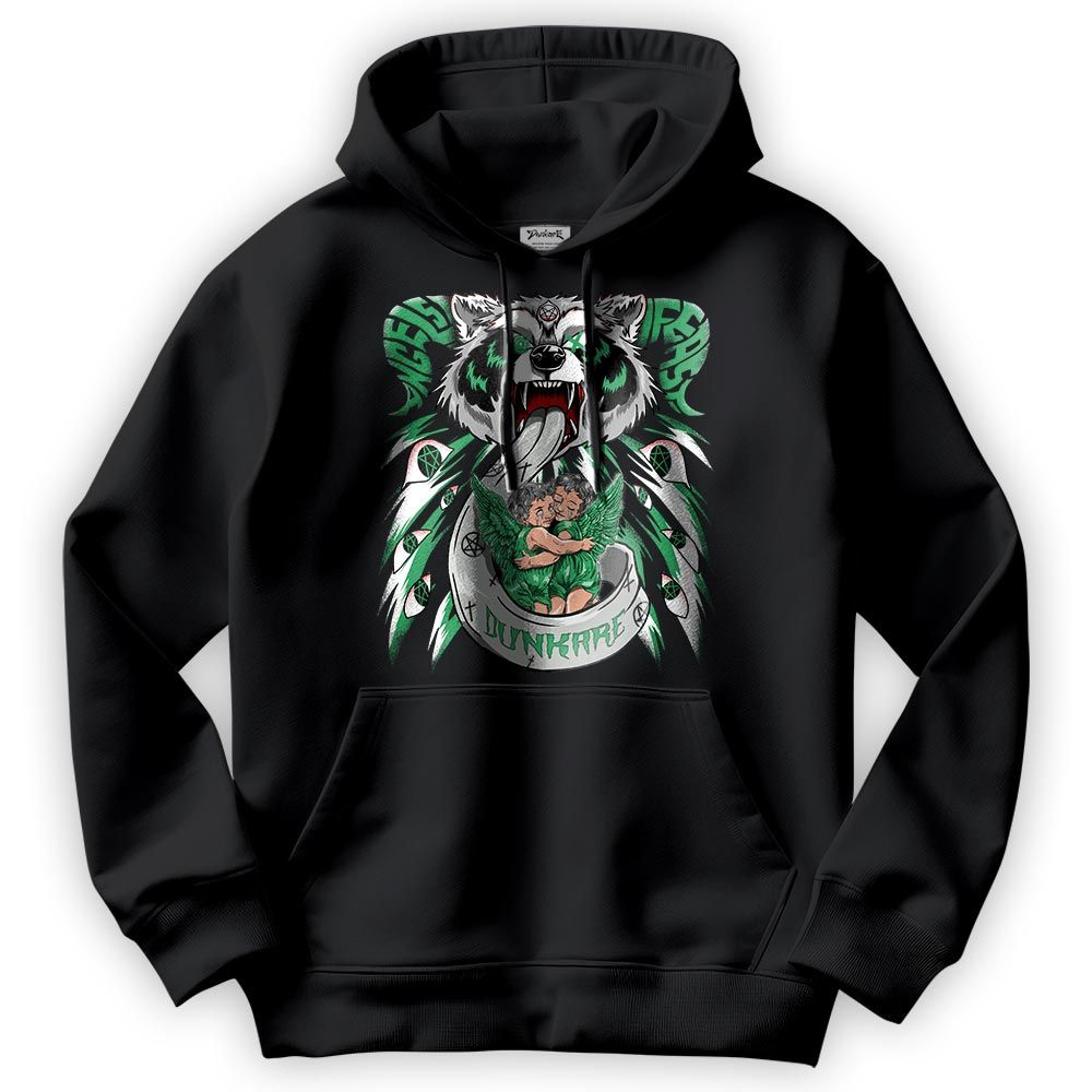 Sweatshirt To Match Hoodie Angels Feast Raccoon, 3 Green Glow, To Match Sneaker Black Green Glow 3s DNY