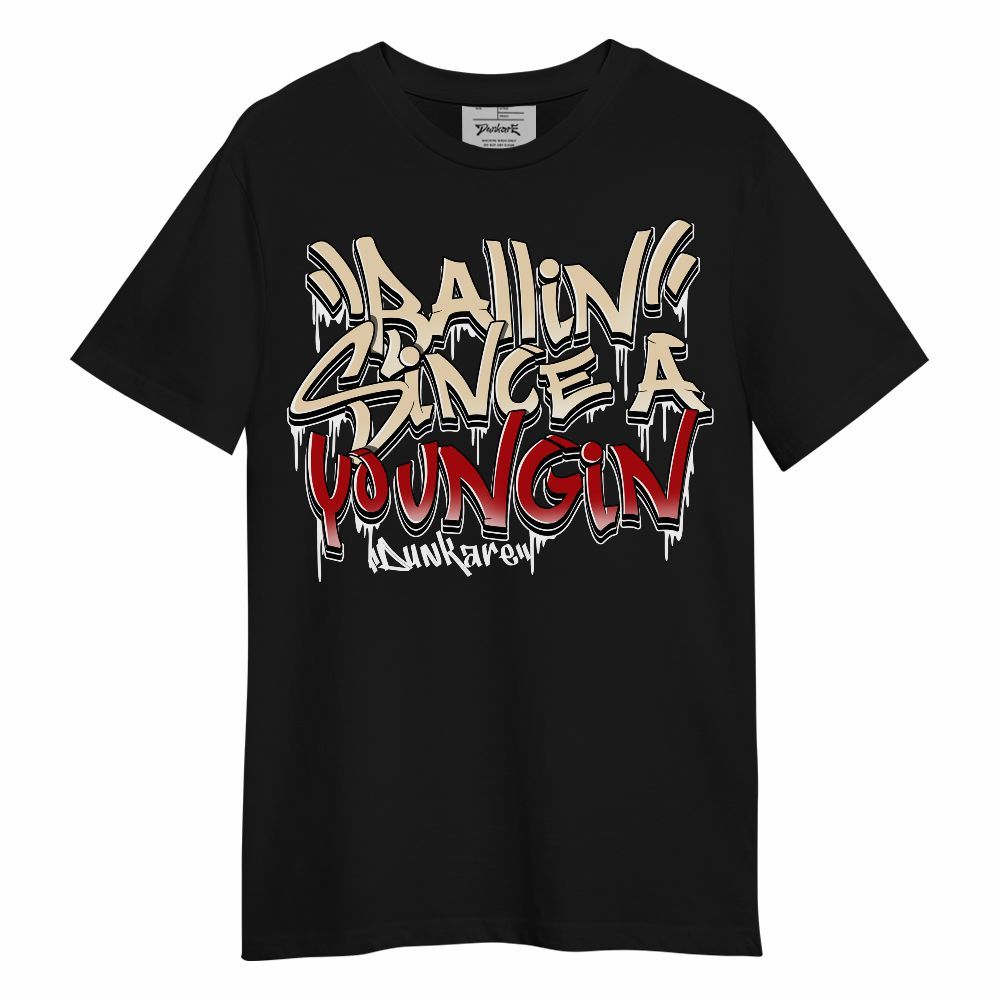 Shirt To Match Dunk Low Strawberry Waffle - Ballin Since A Youngin Typo Unisex Shirt