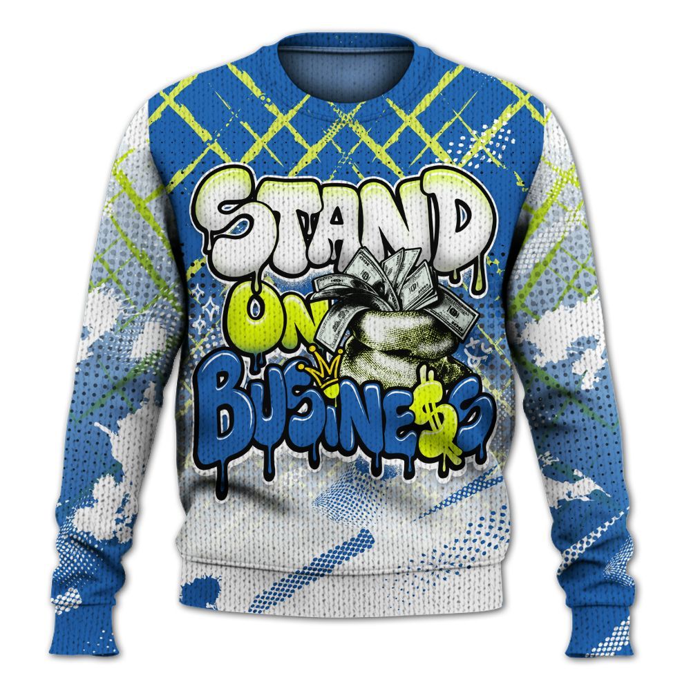 Sweater To Match Griffey Max 1 Varsity Royal - Halftone Stand Business Dripping Graphic