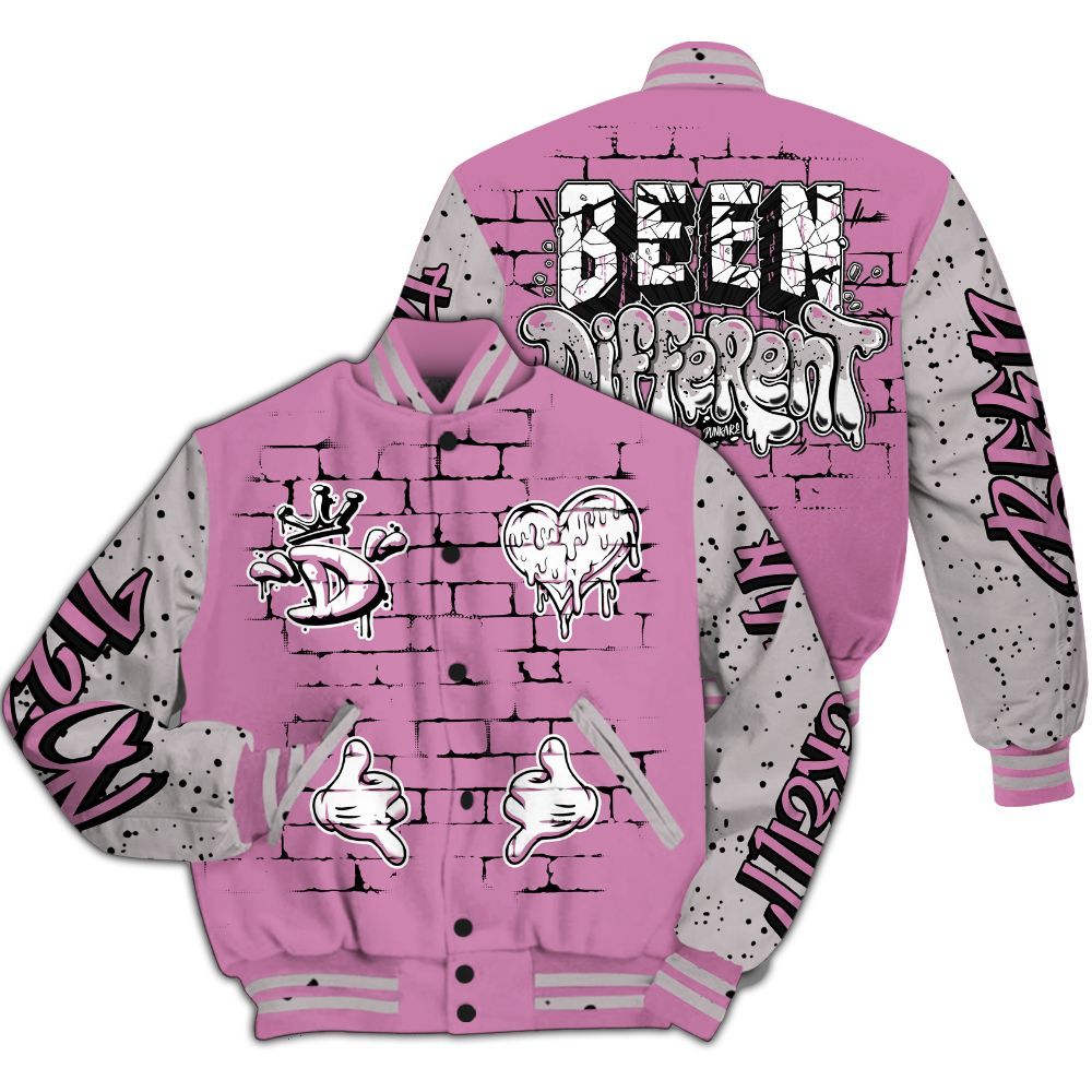 Varsity Jacket To Match Neutral Grey Black White Orchid 4s - Been Different Grunge Graffiti All Over Print
