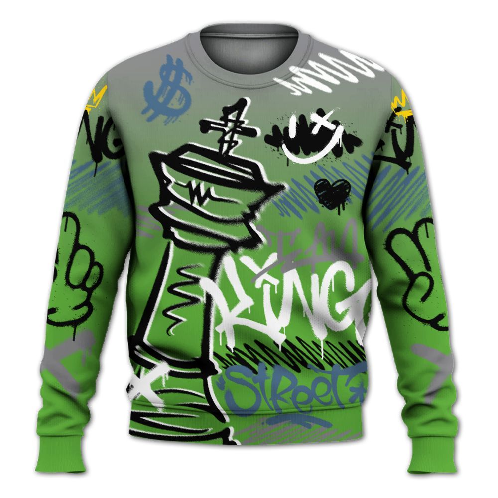 Sweatshirt To Match Retro Green Bean 5s - Street King Chess Streetwear All Over Print