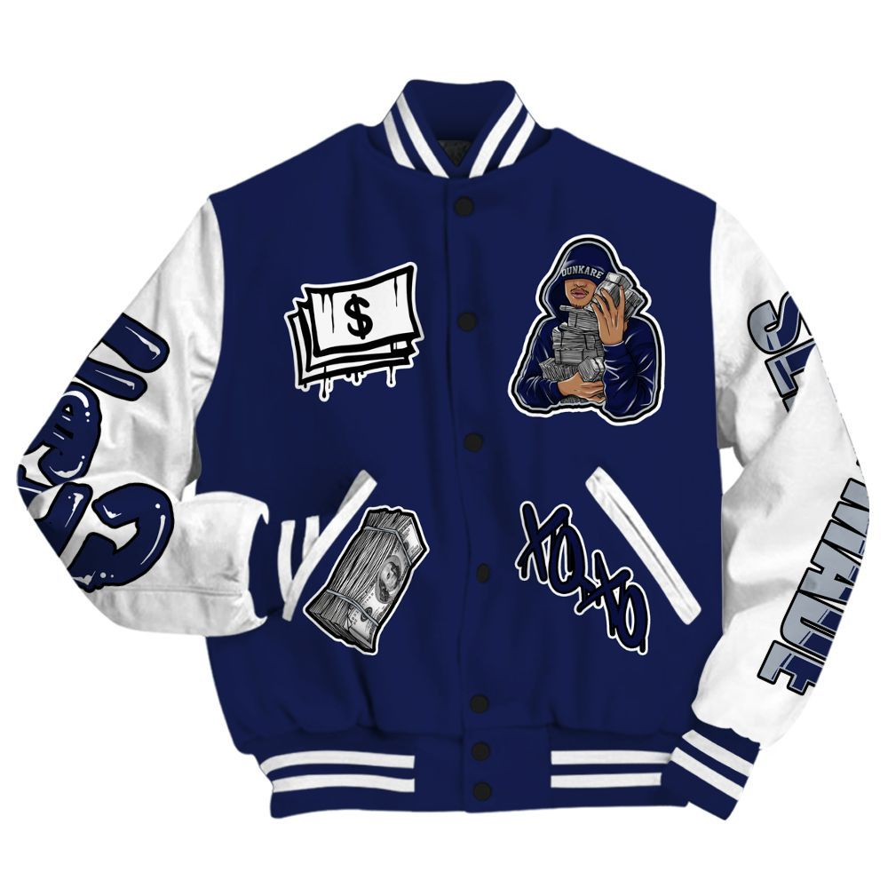 Varsity Jacket To Match Midnight Navy 11s - Selfmade Unique All Over Print