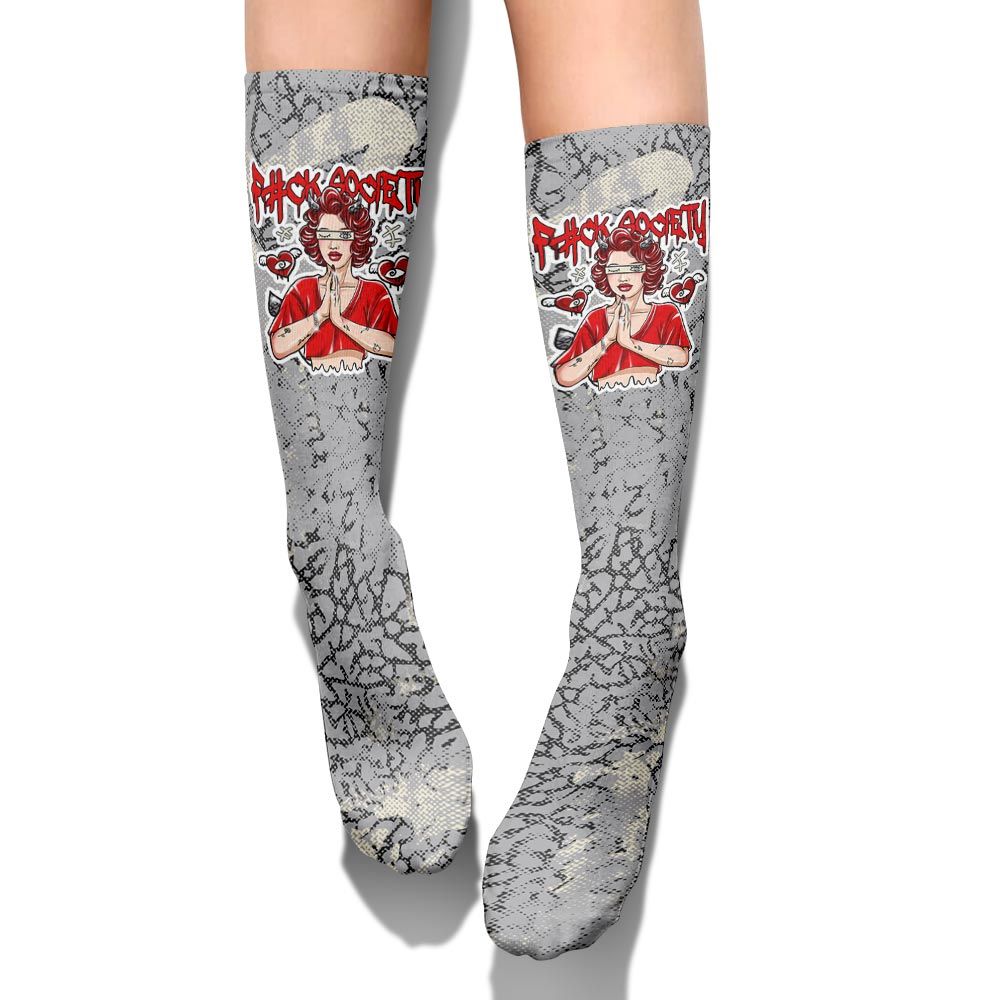 Sock To Match Cement Grey 3s - F#ck Xociety