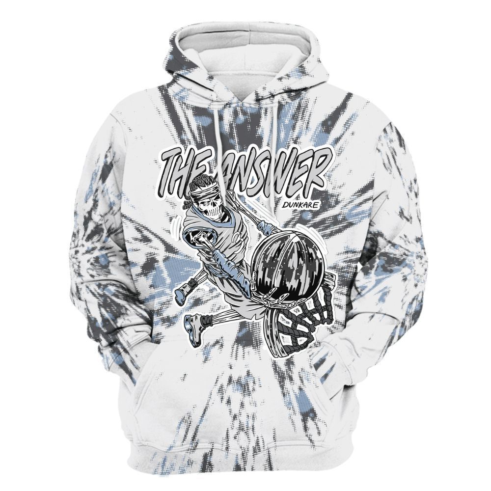 Hoodie To Match Reverse Black White 6s - The Answer Skeleton Luxury All Over Print
