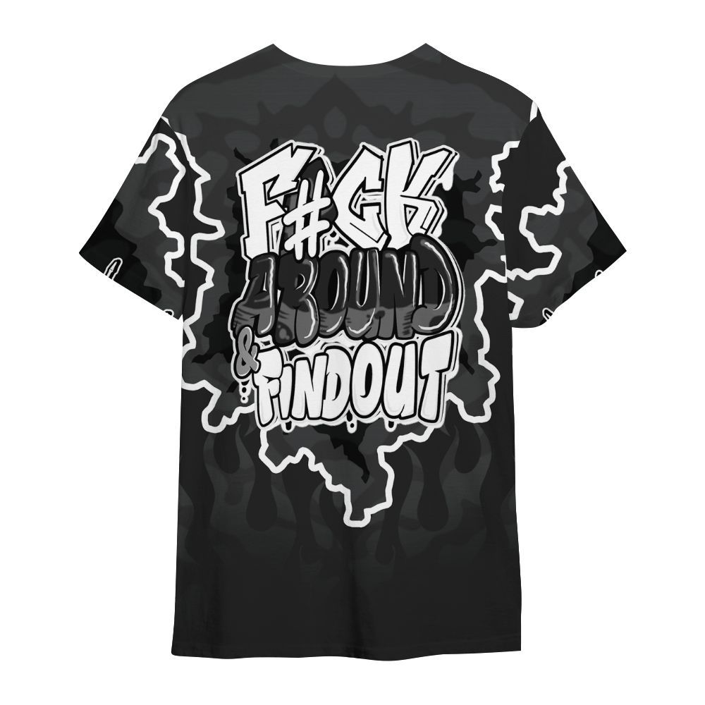 Shirt To Match Black Cat 3s - F Around Find Out Graphic Trapped All Over Print