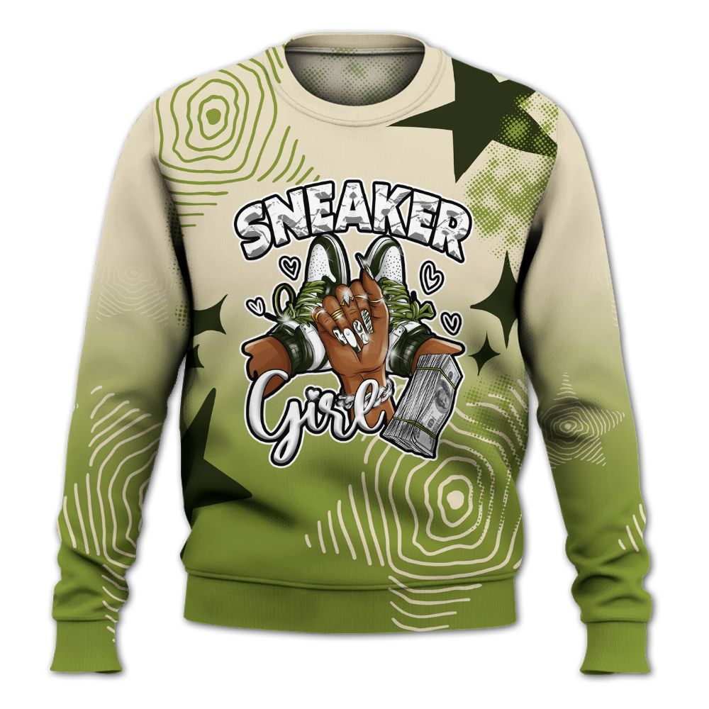 Sweatshirt To Match SB Dunk Low Asparagus - Sneakerz Girlz Unique Starz All Over Print