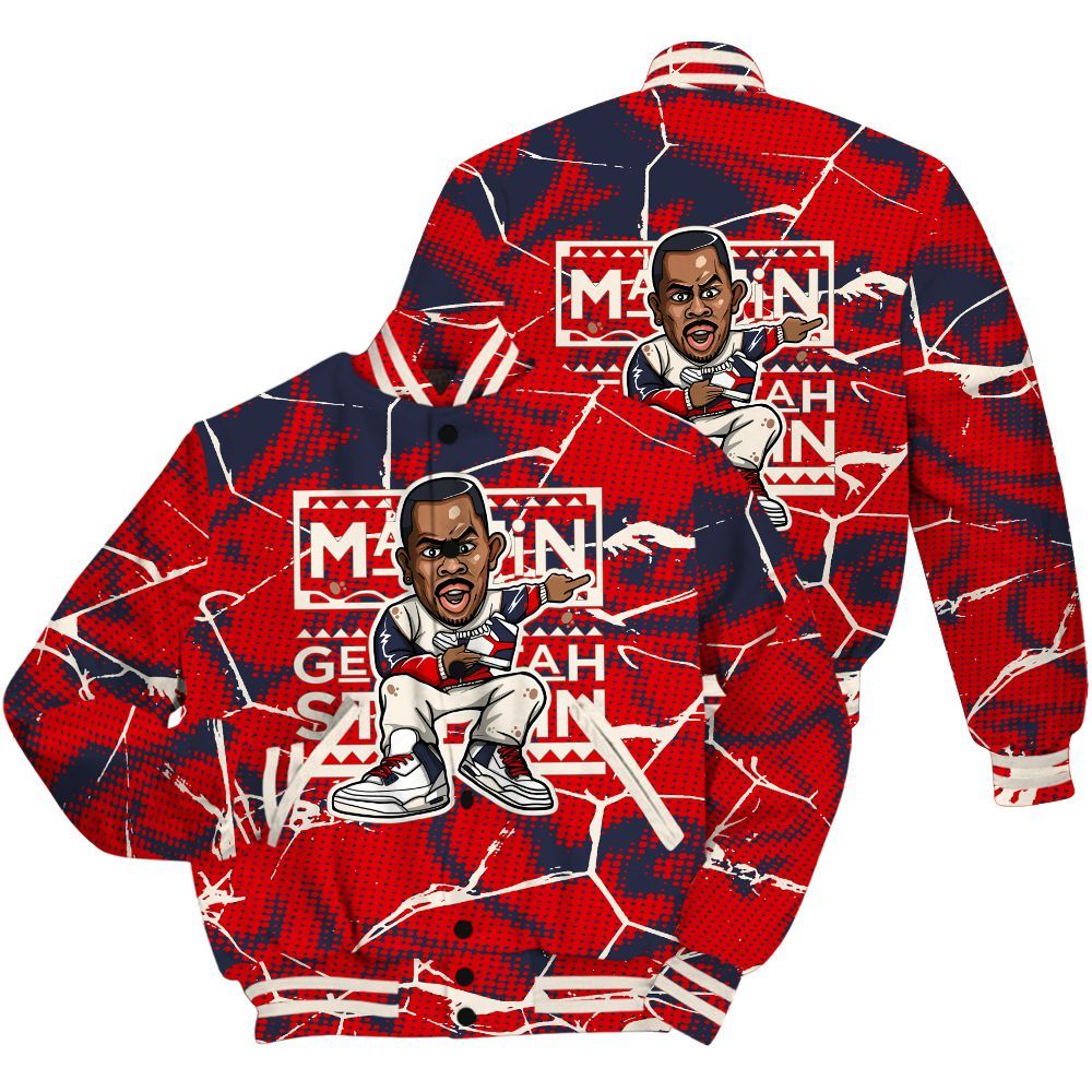 Varsity Jacket To Match Low OG Howard University 1s Shirt - Get Tag Sneakers Steppin' Graphic Crack All Over Print