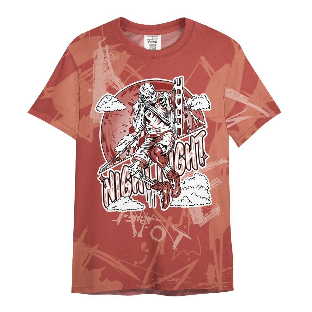 Shirt To Match Dune Red 13s - Seeya Skeleton Messyz All Over Print