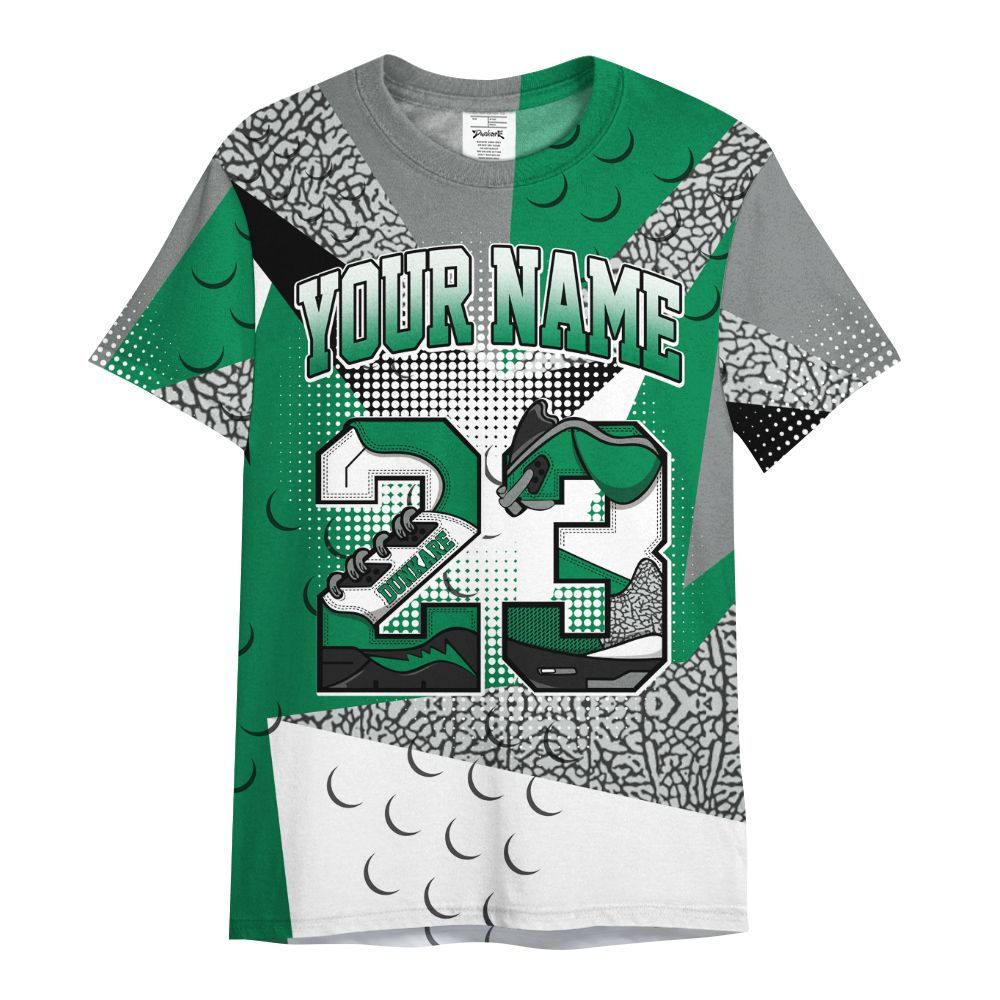 Shirt To Match Pine Green 3s - Poly Custom Name Number 23 5s All Over Print