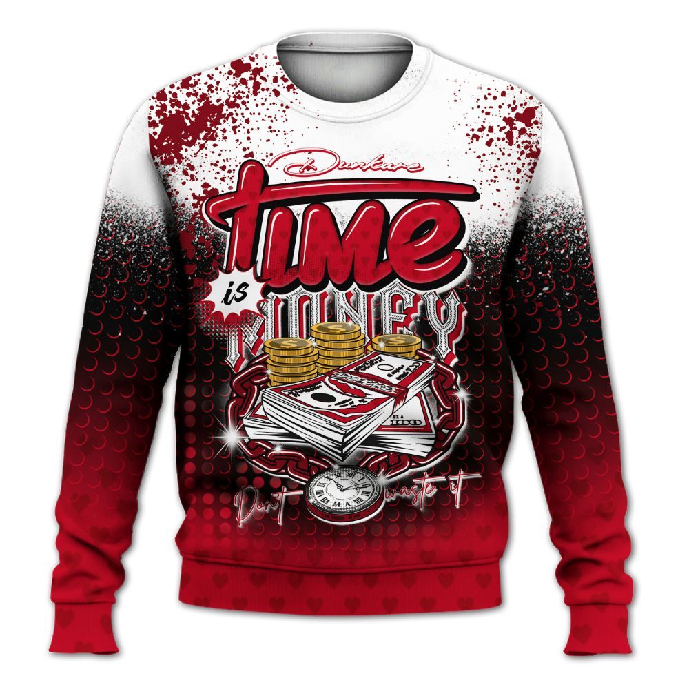 Sweatshirt To Match Cortez GS Valentine's Day - Halftone Time Is Money All Over Print