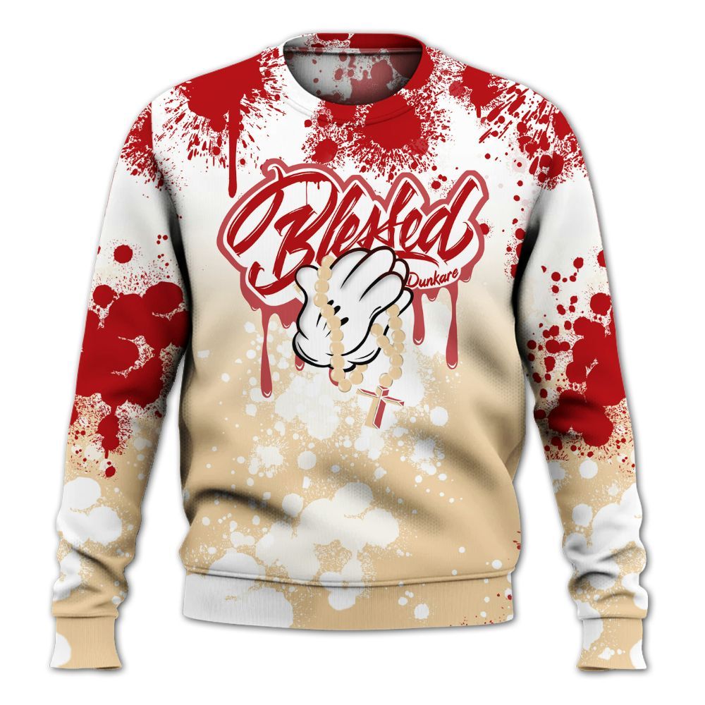 Sweatshirt To Match Dunk Low Strawberry Waffle - God Blessed Ink Drip All Over Print