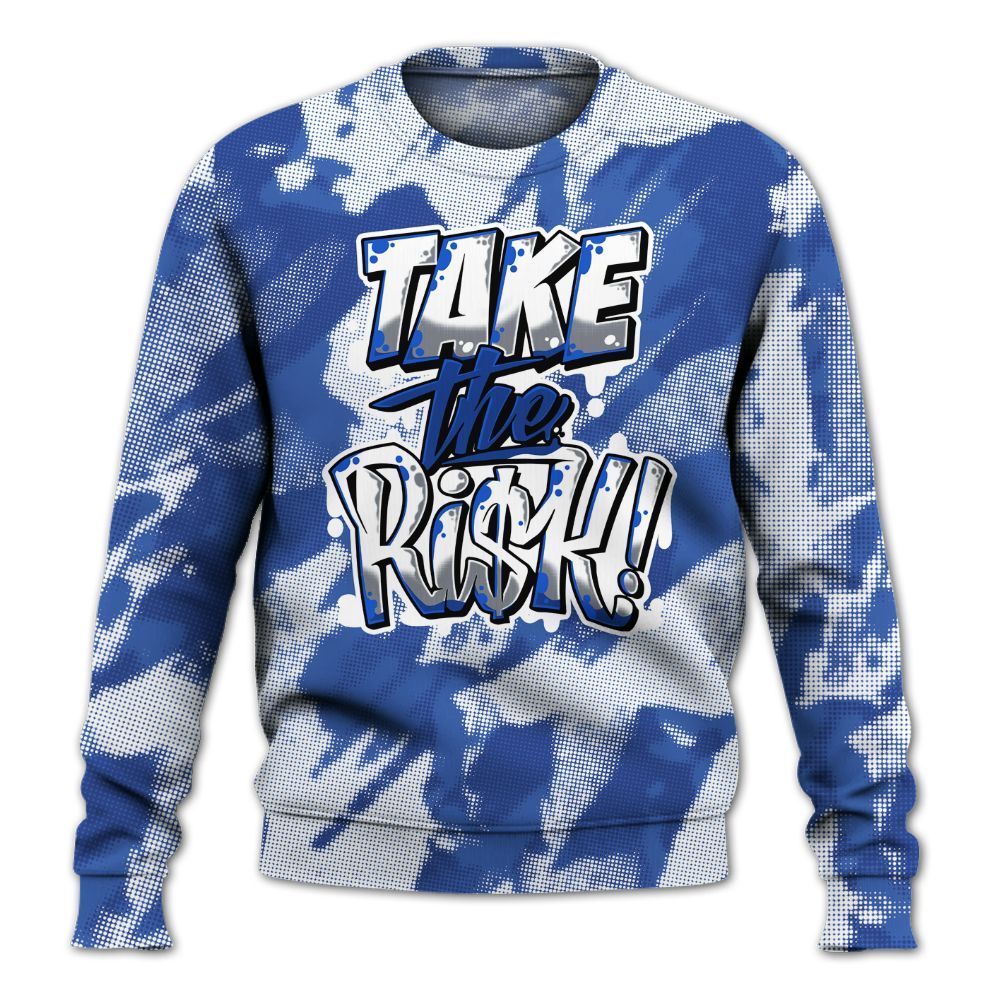 Sweatshirt To Match Air Foamposite One Royal - Take Risks Abstract All Over Print