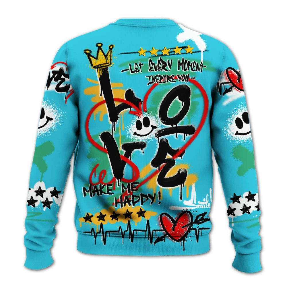 Sweatshirt To Match Dunk Chunky Dunky - Happy Love Beats Graffiti Streetwear All Over Print