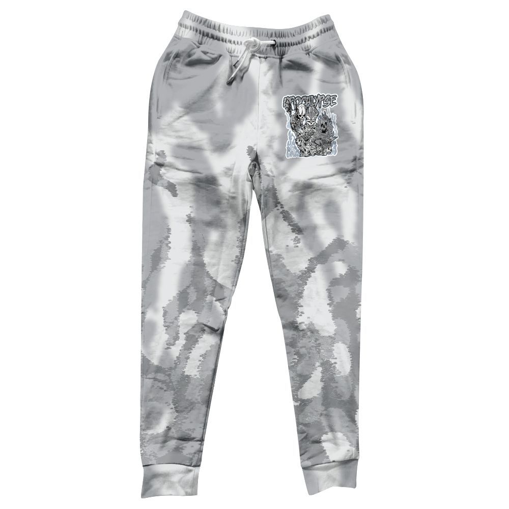 Sweatpant To Match Low OG Wolf Grey 1s - Apocalypse Skeleton Burn All Over Print