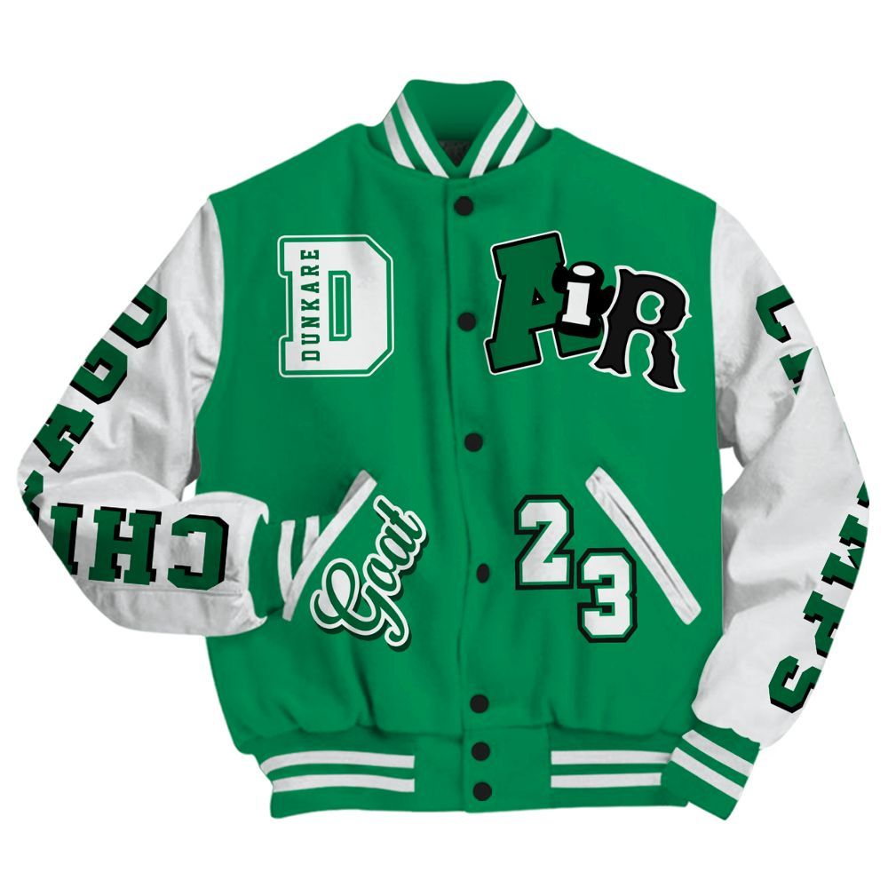 Varsity Jacket To Match Mid Lucky Green 1s - AIR Number 23 GOAT All Over Print